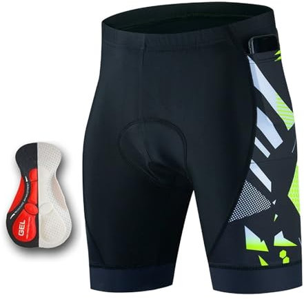 DUNSBY Rennrad Hose Herren Atmungsaktive Herren-Radhose mit DREI Taschen, stoßfeste Mountainbike-Shorts, Sommer, schnell trocknende MTB-Shorts mit Gelpolsterung(Pic Color-04,XS)