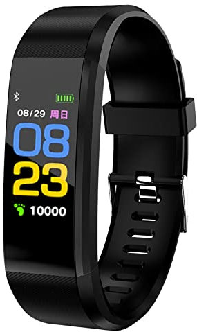 Fitness Tracker with Sleep Monitor, Activity Tracker with Step and Calories Counter, IP67 Waterproof Fitness Watch with Pedometer Stopwatch for Women Men (Black)