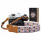 Padwa Lifestyle Tracolla per fotocamera, 3,8 cm, testa di cavallo pazzo, in cotone, con ricamo vintage, per fotografi e tutte le fotocamere, graziosa tracolla regolabile per adulti e bambini