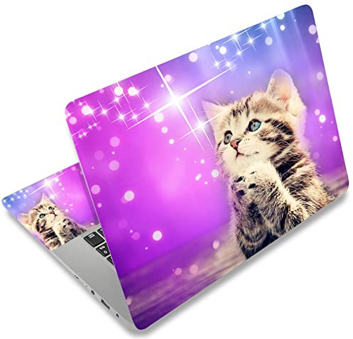 icolor Laptop Skin Aufkleber Folie Cover Vinyl Aufkleber für 13 13,3 14 15 15,4 15,6 Zoll Notebook Schutzfolien Laptop Selbstklebend Kunst Dekorative Aufkleber Schutzhülle (Kleine Katze)