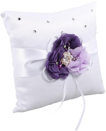 Amosfun Eheringkissen ringkissen Hochzeit Hochzeitsbogen Körperkissen Kissenschutz Verlobungsringe Wedding Wedding Favours Hochzeitsgeschenke für Brautpaar Brautaccessoires Violett