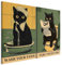 murando - Wandbilder Set Schwarze Katzen 40x30cm 2 Teilig je 20x30cm Collage 2er Mehrteiligen Gemälden Vlies Leinwandbild Kunstdrucke Leinwand Bilder - Gästetoilette-Deko Humorvolles g-H-10140-b-a