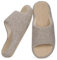 Eagsouni Pantofola di Lino da Donna in Memory Foam Comode l'interno Pantofole accoglienti Tranquillo Ciabatte da casa, Cachi, 37/38 EU, Etikett 38-39