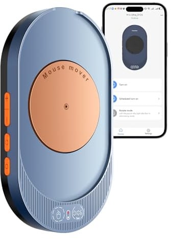 VAYDEER Mouse Jiggler with App Control, Adjustable Timer, Noiseless, Blue | App Remote Control, Noiseless Operation, Driver-Free Setup, Keeps Computer Active