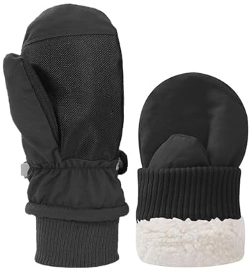 Fjquamitix Kids Winter Ski Mittens, waterproof mittens kids, Warm Fleece Lined Toddler Ski Gloves Age 2-8 Boys Girls for Winter Outdoor