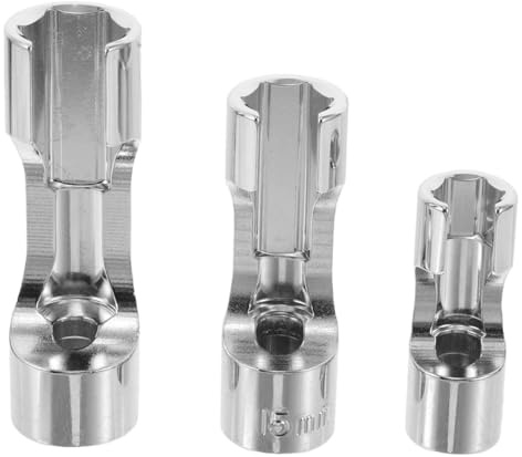 VALICLUD 3Pcs Flare Nut Socket Set with Slot Diesel Injector Sleeve Tool for Automotive Fuel Line Removal and Temperature Switch Repair