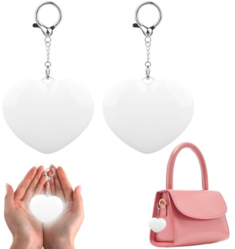 PLLYPE Lot de 2 lampes de poche LED avec capteur rechargeables, lampe de poche en forme de cœur, lampe de poche portable, porte-clé, cadeau pratique pour petite amie, mère, sœur pour les trajets en