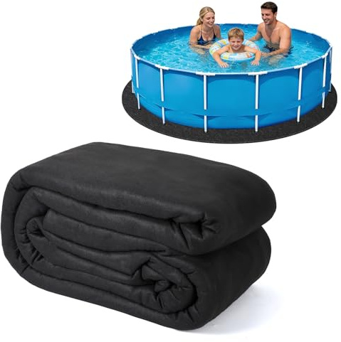 Garvee Tapis De Protection Géotextile Robuste pour Piscine Hors-Sol – Résistant Aux Perforations, écologique, Barrière Anti-Mauvaises Herbes, Prolonge La Durée De Vie du Liner – Forme : Rond, 5.49m
