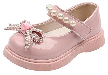 Mädchen Sandalen Kinder Schuhe Perle Schleife Schuhe Tanzschuhe Mädchen Sandale, rose, 22 EU
