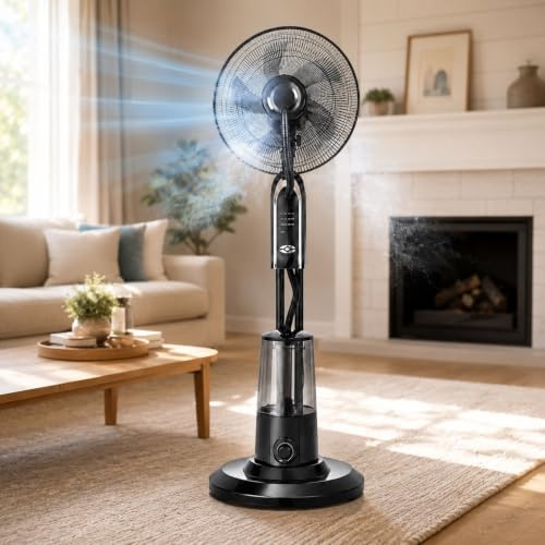 Ventilatore a Piantana Nebulizzatore 16 Pollici con Serbatoio da 3,2L