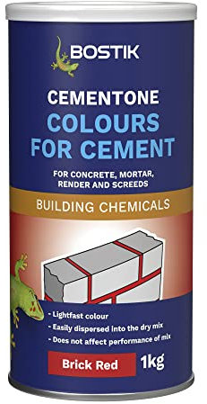 Bostik Colours for Cement, For Concrete, Mortar, Render and Screeds, Available in 5 Intermixable Colours, For Interior and Exterior Use, Colour: Brick Red, Size: 1kg