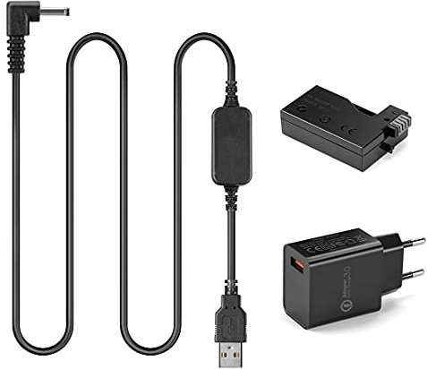 Raeisusp USB 5V DC 8.4V Kabel ACK-E8 + DR-E8 LP-E8 LP E8 Dummy Akku + QC3.0 Adapter Kit für Canon EOS 550D 600D 650D 700D T2i T3i T4i T5i X4 X5 X6