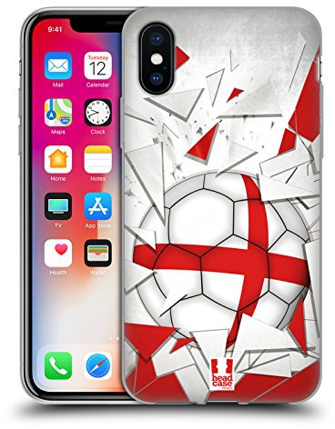 Head Case Designs Inglaterra Saltos de Fútbol Carcasa de Gel de Silicona Compatible con Apple iPhone X/iPhone XS