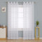 Deconovo Gardinen mit Ösen, Bestickte Vorhänge, Transparent Vorhang, 260x140 cm(HöhexBreite), Hellgrau, 2er Set