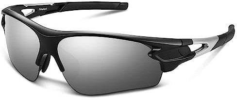 BEACOOL Polarized Sports Sunglasses for Men Women Youth Baseball Cycling Fishing Running TAC Glasses (Sliver)