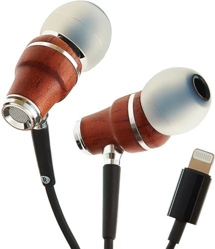Symphonized Premium Wooden iPhone Wired Earphones (Apple MFI Certified), Deep Bass Sound, 3D Sound, Microphone and Volume Control, 90% Noise Cancelling Headphones with Lightning for iPhone SE to 14