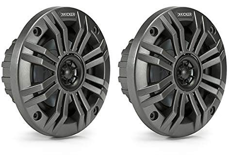 Kicker Marine Speaker Set 4 inch KA45KM44 for Boat/Tower/Wakeboarding - Charcoal