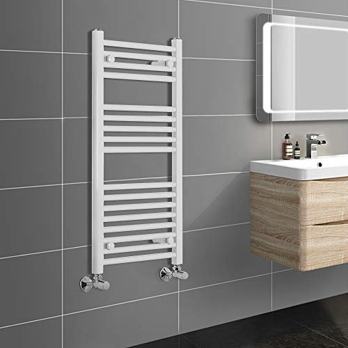 NRG Straight Central Heating Towel Rail Bathroom Heated Rad Warmer Radiator 900x450mm White