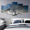 SINGLEAART Leinwanddrucke,5 Teilige Leinwand,5 Stück Wandbild,Wohnzimmer Dekoration,Modular Wandkunst,Brettmalerei,Geburtstagsgeschenk,Star Movie Poster Raumschiff Bild,150Cm×80Cm,Mit Rahmen