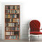CUUDBP Autocollant Porte 3D Bibliothèque Bibliothèque Moderne Art Stickers De Porte PVC Imperméable Trompe L'Œil Papier Peint Murale pour Salon Cuisine Chambre Salle De Bain Decoration 77X200Cm
