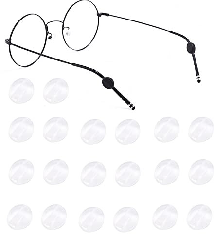 OPUGIT Silicone Eyeglasses Temple Grips Retainer, Upgraded Mini Round Eyewear Retainer, Anti-Slip Glasses Retainers, Frame Grips for Spectacle, Sunglasses, Glasses, Eyewear, 10 Pairs,White