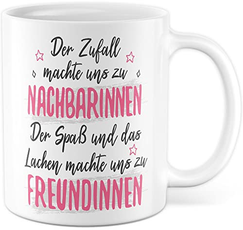 Tasse Nachbarin & Freundin, Nachbarin Geschenk Geburtstag Abschied, Kaffeetasse Nachbarschaft Freundschaft, Nachbarschaftsgeschenke Frauen Kaffee-Becher