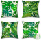 Ohok Wasserdicht Kissenbezug 45x45 cm, 4er Set Dekorativ Outdoor Kissenhülle Deko Sofakissen Couchkissen Zierkissenbezüge für Sofa Wohnzimmer Balkon Garten Auto (Grüne Blätter B)