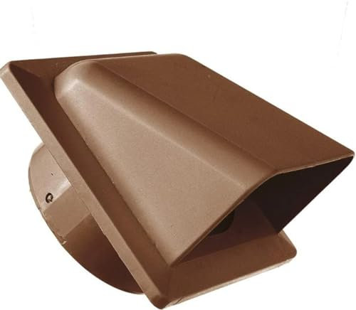 Brown External Vent Cover Kit - 100mm Hooded Cowl with Backdraft Shutter | Ventilation Grill for Extractor Fans, Tumble Dryers, and Walls | Plastic Cowled Vent Outlet Grille Hatch. Set by MYPURECORE