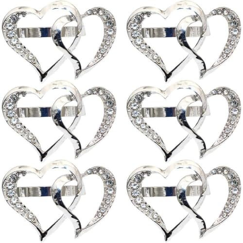 6 Pcs Serviettenringe Valentinstag Servietten Schnallen Herz Serviettenhalter Ring Für Hochzeit Dinnerparty Weihnachtstag Geburtstag
