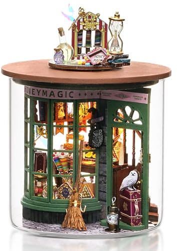 Foyucool DIY Miniatur Haus Bausatz für Erwachsene, Magischer Shop | Mit LED-Beleuchtung & Miniatur-Möbeln, Gemütliches Deko-Bastelset, Einzigartiges Geschenk zu Weihnachten & Geburtstagen