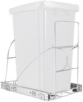 Rail Poubelle Sous Evier, Glissières Poubelle Sous Evier Coulissante, Extensible Réglable, Poubelle Rail Coulissant, Pour Armoire de Cuisine, Évier, Restaurant, 10 x 15.7 x 16.7 In