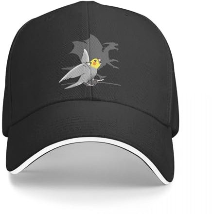 Dragon Shadow Animal Pappagalli Cockatiel Doodle Berretto da Baseball Cappelli da Uomo Visiera da Donna Cappelli Snapback per Esterni Cotone, per Tutte Le Stagioni