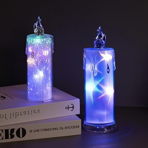 idudu 2 Stück LED Kerzen Tischlampe, Kerzen Deko Nachttischlampe Nachtlicht, Tischleuchte Für Abendessen, Lesen, Schlafzimmer, Garten Und Vieles Mehr