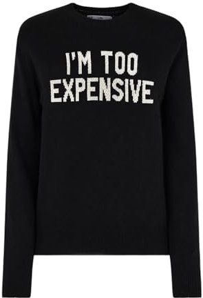 Saint Barth Mc2 Maglione A Girocollo Expensive Strass New Queen QUE0010 Nero