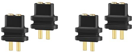 CENMEN 4 Uds 2 0,78Mm Enchufe Hembra Doble Aguja Enchufe Auricular Convexo Hembra Enchufe para 0,7-0,8Mm Macho Pin Negro