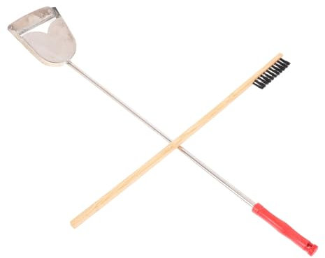 UPKOCH Vogelkäfig-reinigungsset 1 Bürste Kotschaufel Für Heimvögel Zubehör Aus Holz Edelstahl Für Hundekäfig Hühnerstall