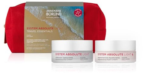 ANNEMARIE BÖRLIND SYSTEM ABSOLUTE LIGHT POUCH - Travel Sizes Glättende Tagescreme light (15ml) + Regenerierende Nachtcreme light (15ml) - Bei Fältchen & Anspruchsvoller Haut