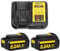 2Pack 8.0AH 20V/18V DCB184 Replacement for Dewalt Battery and 4A Charger Compatible with Dewalt Battery DCB180 DCB181 DCB-182 DCB-183 DCB-184B-XJ DCB185 DCB200 (2Battery+1Charger)