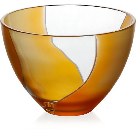 Schale Obstschale Salatschüssel Elements Orange Gelb 20 cm Kristall