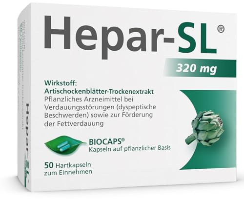 Hepar-SL 320 mg Kapseln auf pflanzlicher Basis bei Verdauungsstörungen, 50 St. Kapseln