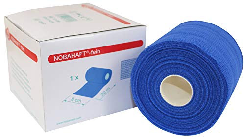 Nobahaft Fein Kohäsive Mullbinde 8 Cmx20 m Blau