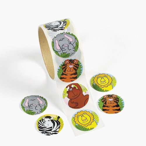 Safari Tiere Aufkleber Zebra Tiger Affe usw. Sticker 100 Stück Palandi®