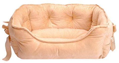 LvRao Hundekorb Katzen Klein Hundebett Haustier Haus Rechteckig Weich Hundekörbchen, Haustierbett Winter (Khaki, 48 * 38 * 18CM)