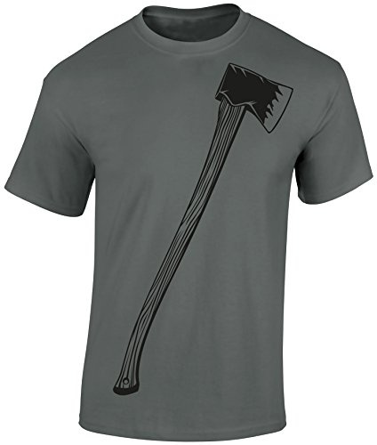 Baddery Holzfäller T-Shirt Herren - „Axt“ | Förster & Jäger Shirt für Männer