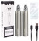 E-Cigarettes Rechargeable Battery Kit Discoball Authentic GS Ego Bottom Charging with USB Cable, 510 Thread Vape Pen Battery Mod, No Nicotine (Steel, 2200mAh, 2 PCS)