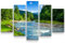 Paul Sinus Art Leinwandbilder | Bilder Leinwand 160x100cm wunderschöne Landschaft mit Bergen, Wald und Bach