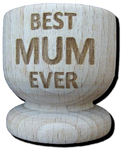 FastCraft Best Mum Ever Eggcup Greatest Mothers Day Present Wooden Egg Cup Gift