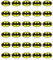30 Cialde commestibili per decorare cupcake, motivo: Batman