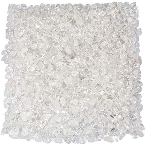 KYEYGWO Rock Crystal Tumbled Chips Crushed Natural Stone for Decoration, Crystal Quartz Gravel Garden Decorative Stones 1 Pound(460 Gram)