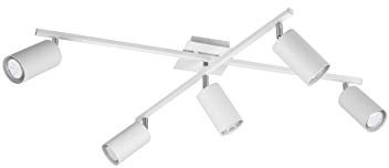 lightling modern Deckenlampe Julie, 5-flammige Deckenleuchte weiß matt Metall, drehbar und schwenkbar, Schlafzimmer Wohnzimmer Esszimmer, 5 x GU10 max. 35W, 22 x 57 x 77 cm